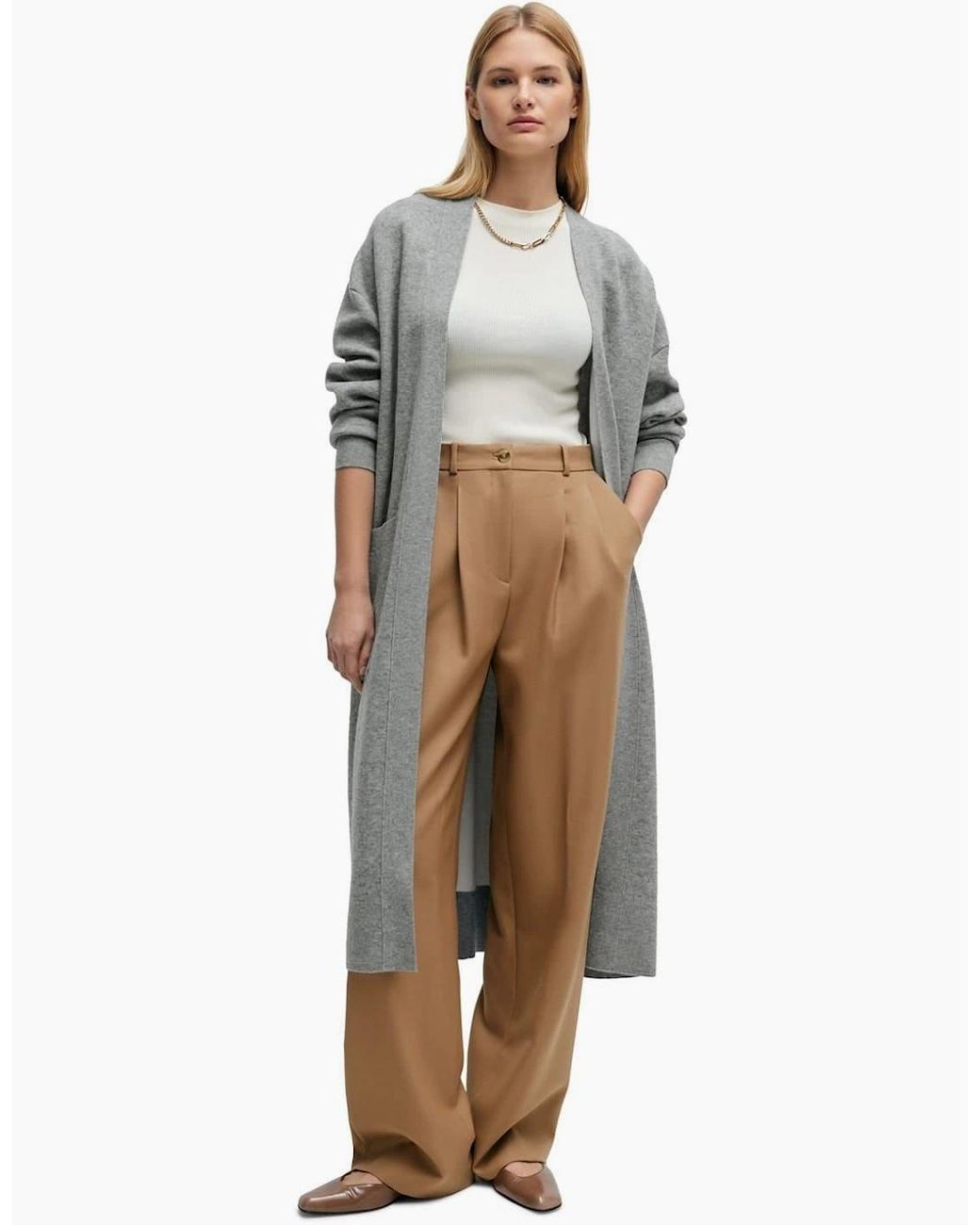 Boss Gray V-Neck Long Sleeve Dressing Gown