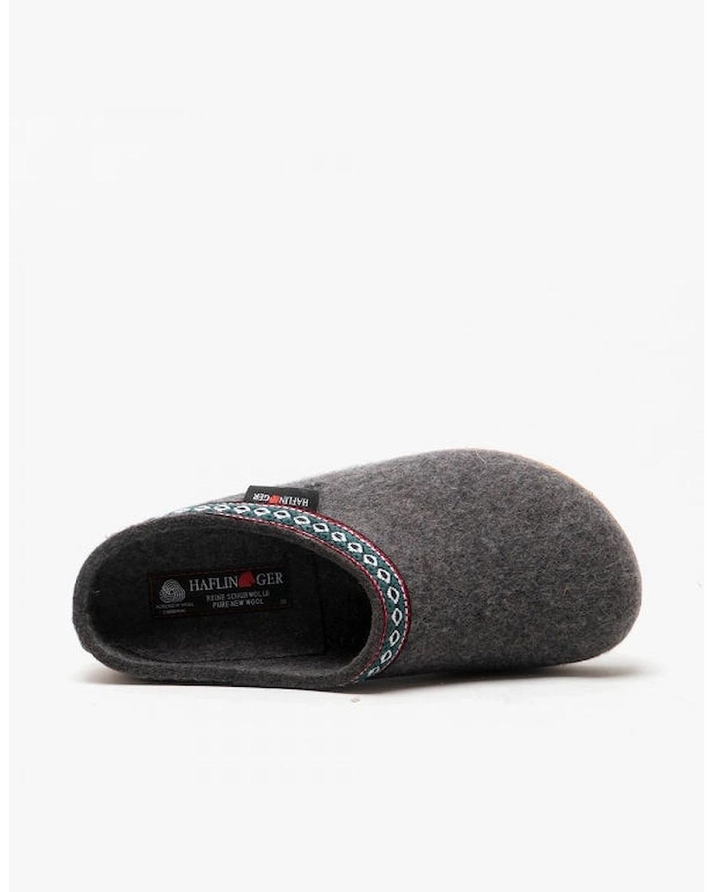 Haflinger Brown Franzl Wool Clogs Anthracite