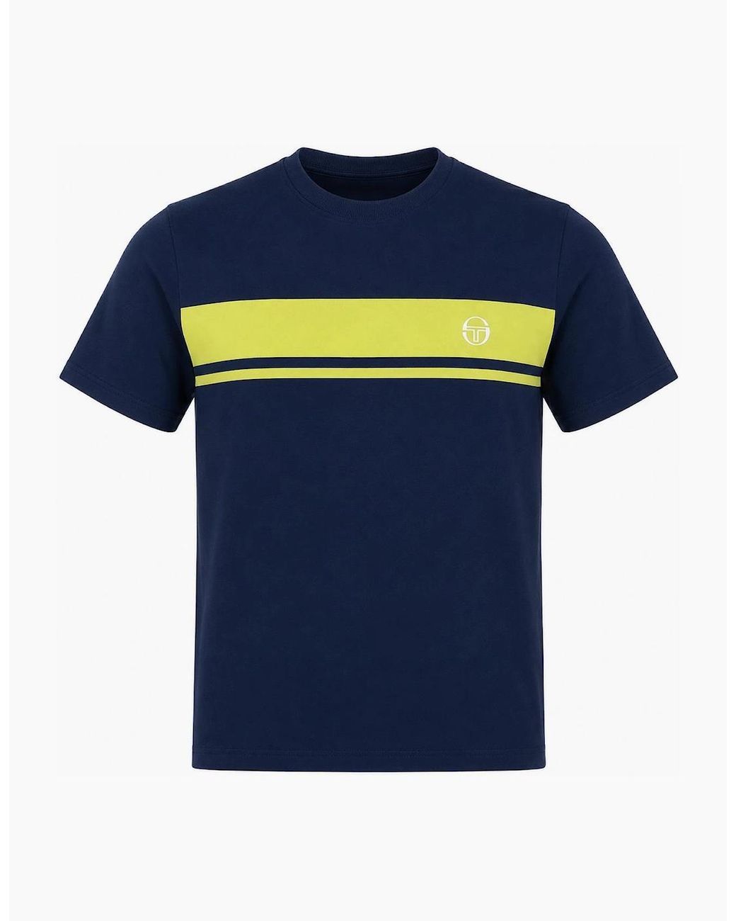 Sergio Tacchini Blue Master Crew Neck T-Shirt Maritime/Celery for men