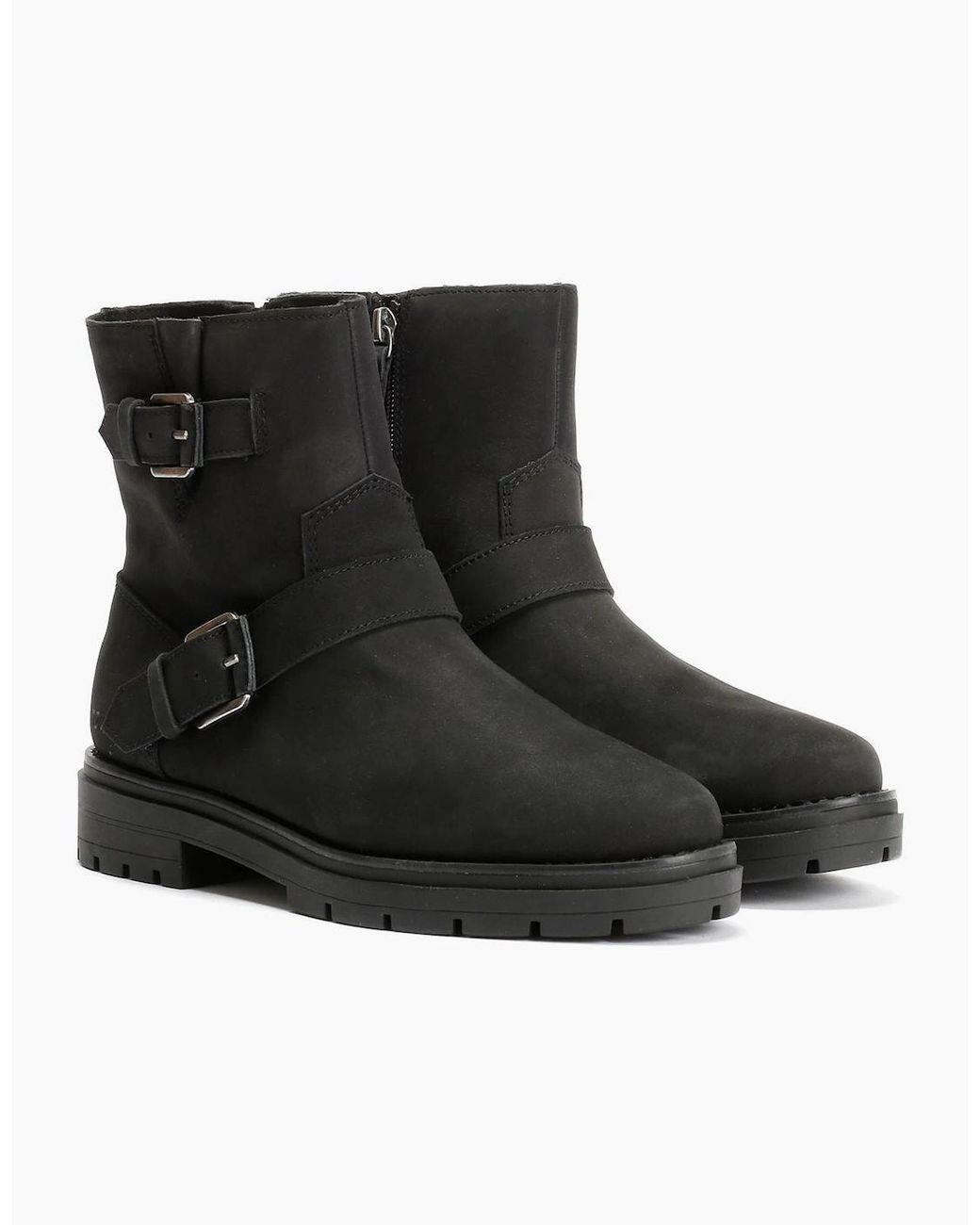 TOMS Black Ionie Moto Nubuck Leather Boots