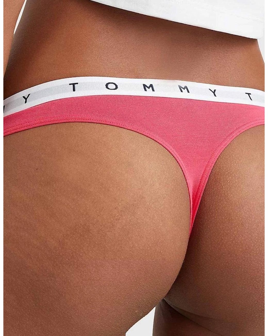 Tommy Hilfiger Multicolor 5-Pack Repeat Logo Waistband Thongs, /Pale/Hot/Aqua/Rose