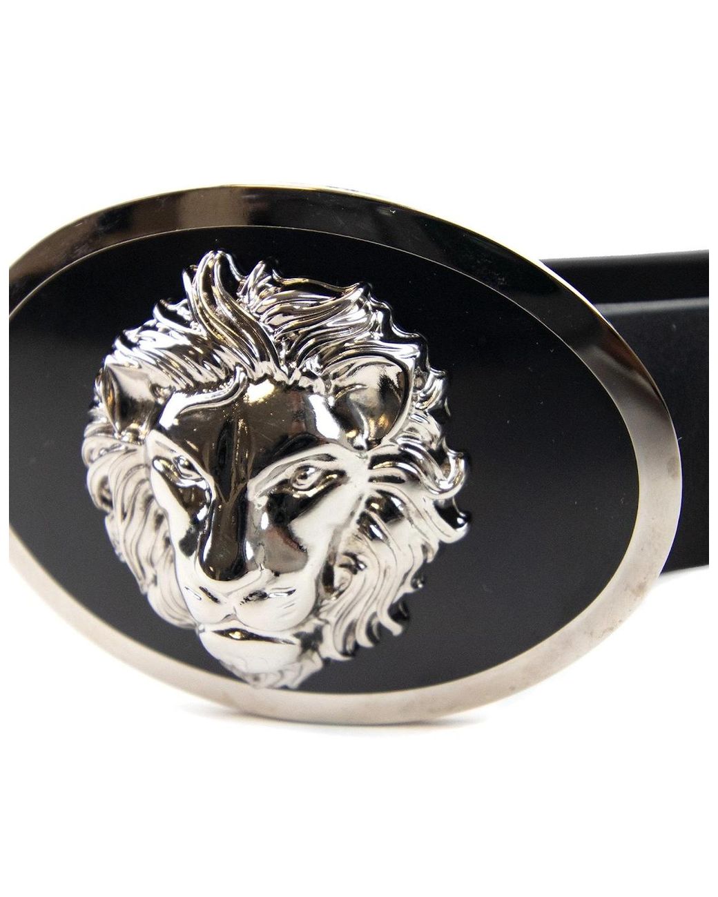 Versus  Black Versace Versus Oval Lion Buckle Belt for men