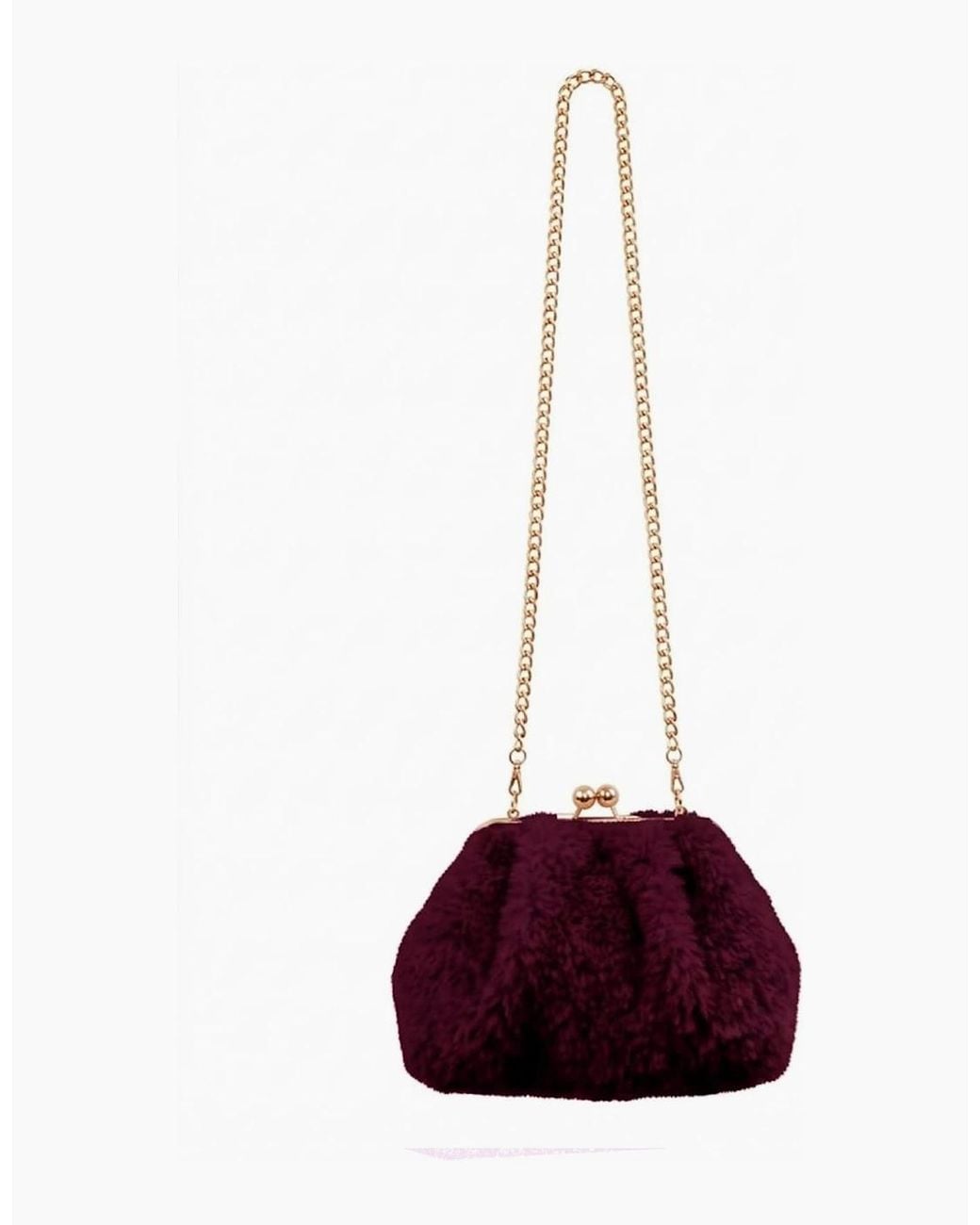 Nooki Design Red Booba Faux Fur Clutch Bag