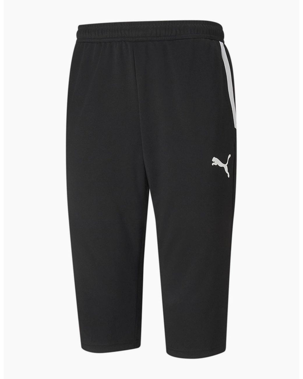 PUMA Black Teamliga Training Three Quarterpants Tracksuit Bottom for men