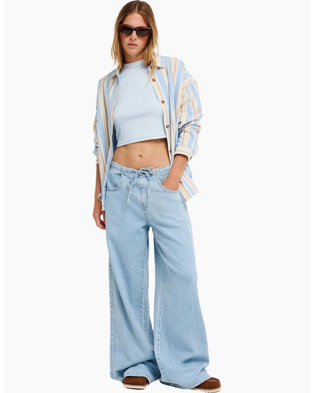 Roxy Blue Beach Flirt Loose Denim Jeans