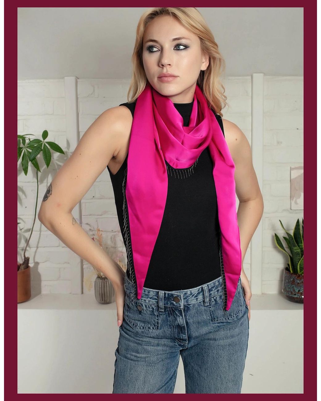 Nooki Design Pink Frankin Scarf