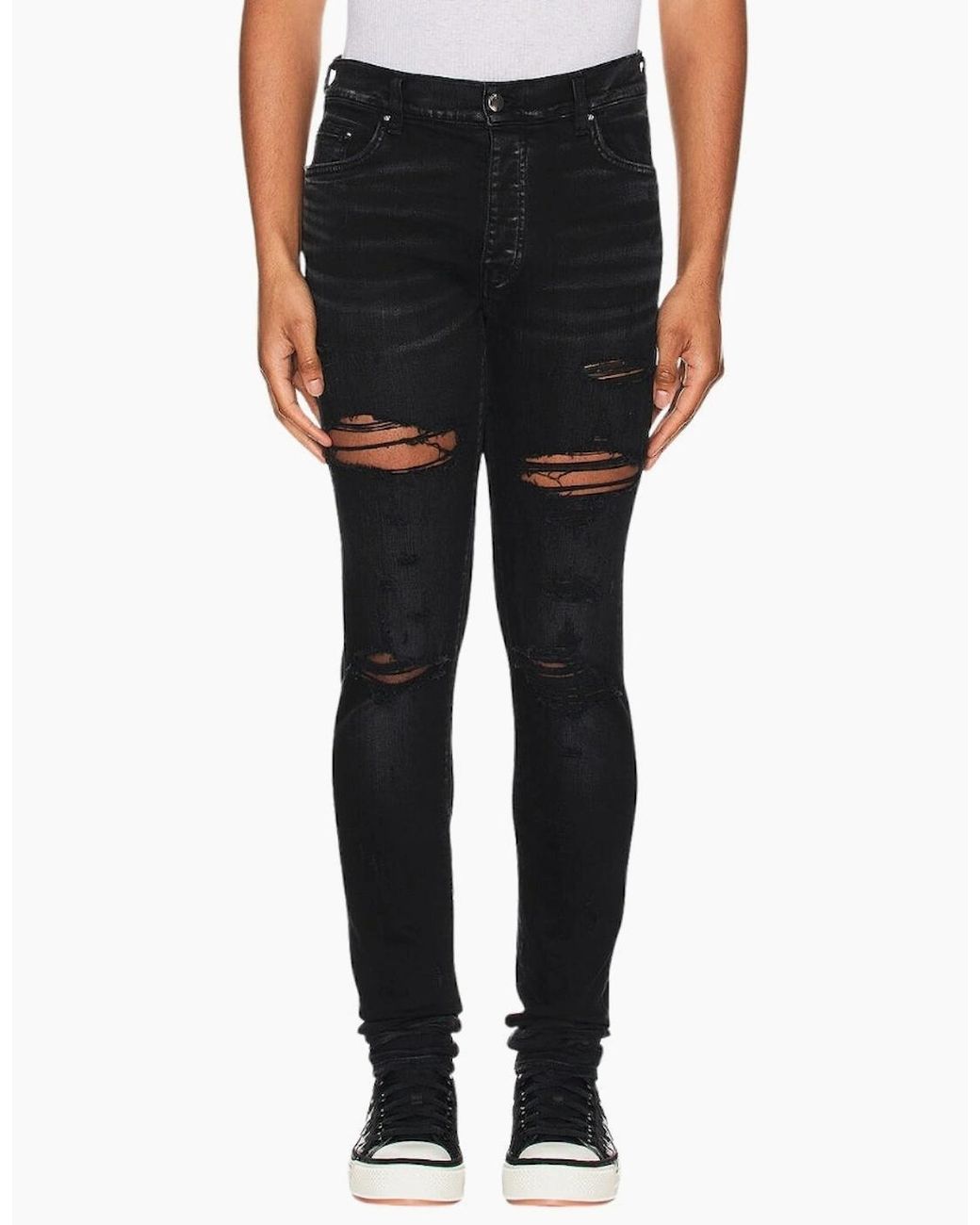 Amiri Black Slim Fit Thrasher Plus Aged Denim Jeans for men