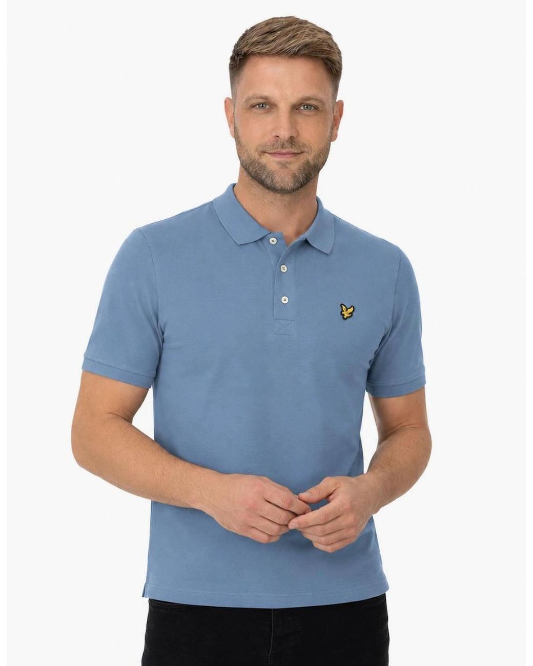 Lyle & Scott Blue Lyle & Scott Plain Polo Shirt Power for men