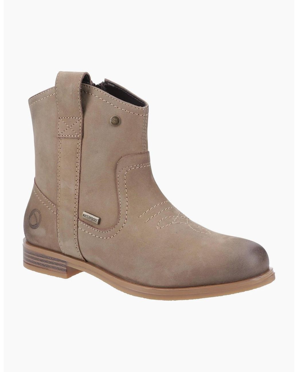 Cotswold Brown Signet Ankle Boots Taupe