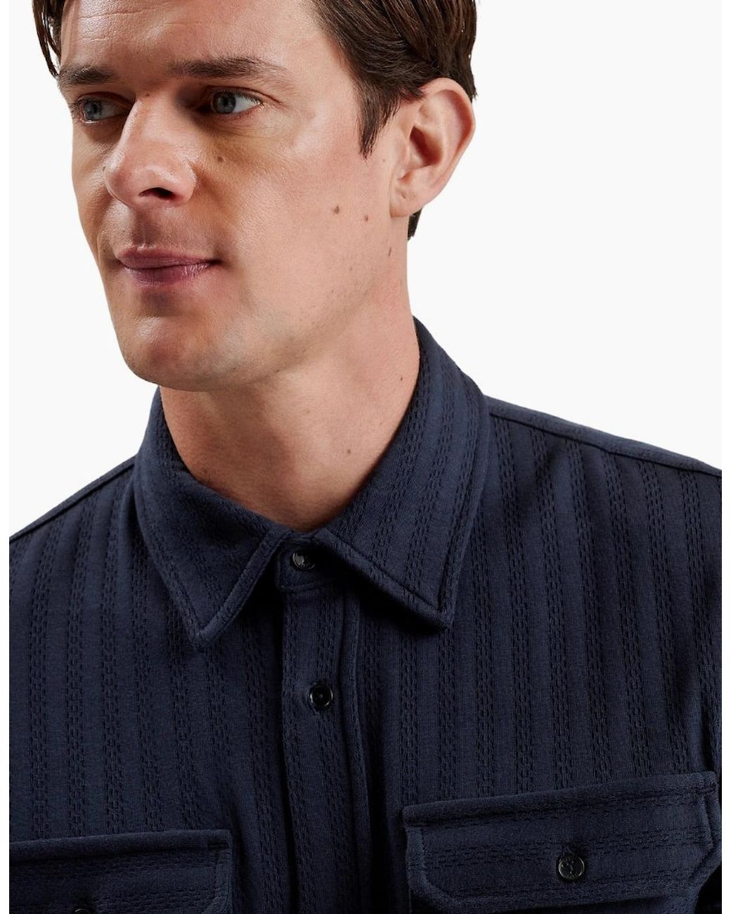 Ted Baker Blue Belza Regular Fit Textured Shirt for men