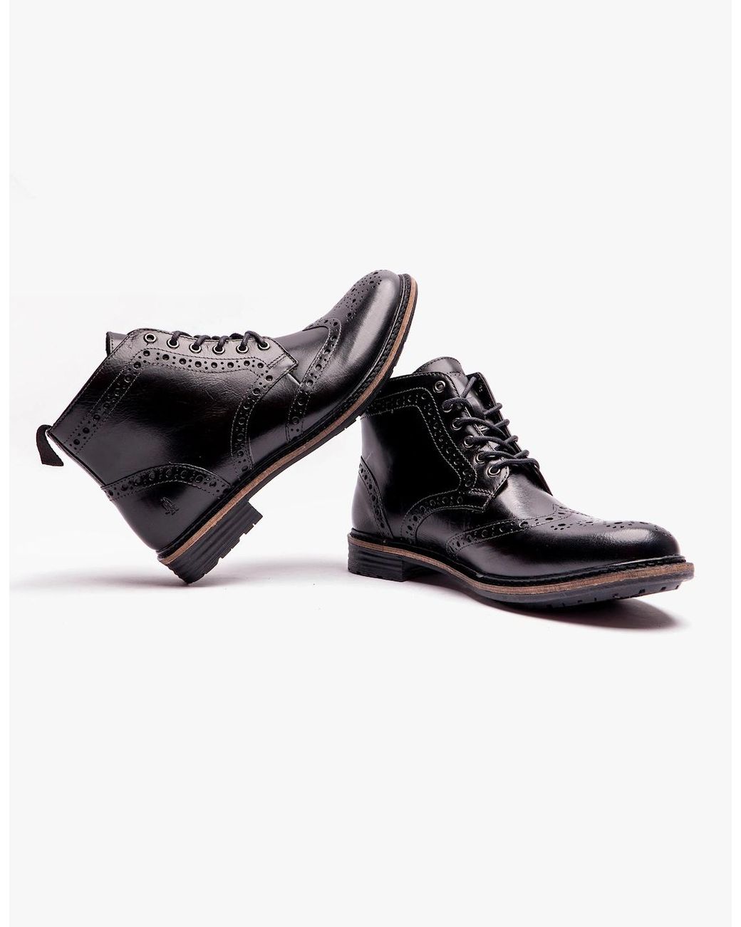 Hush Puppies Black Joshua Brogue Boots for men
