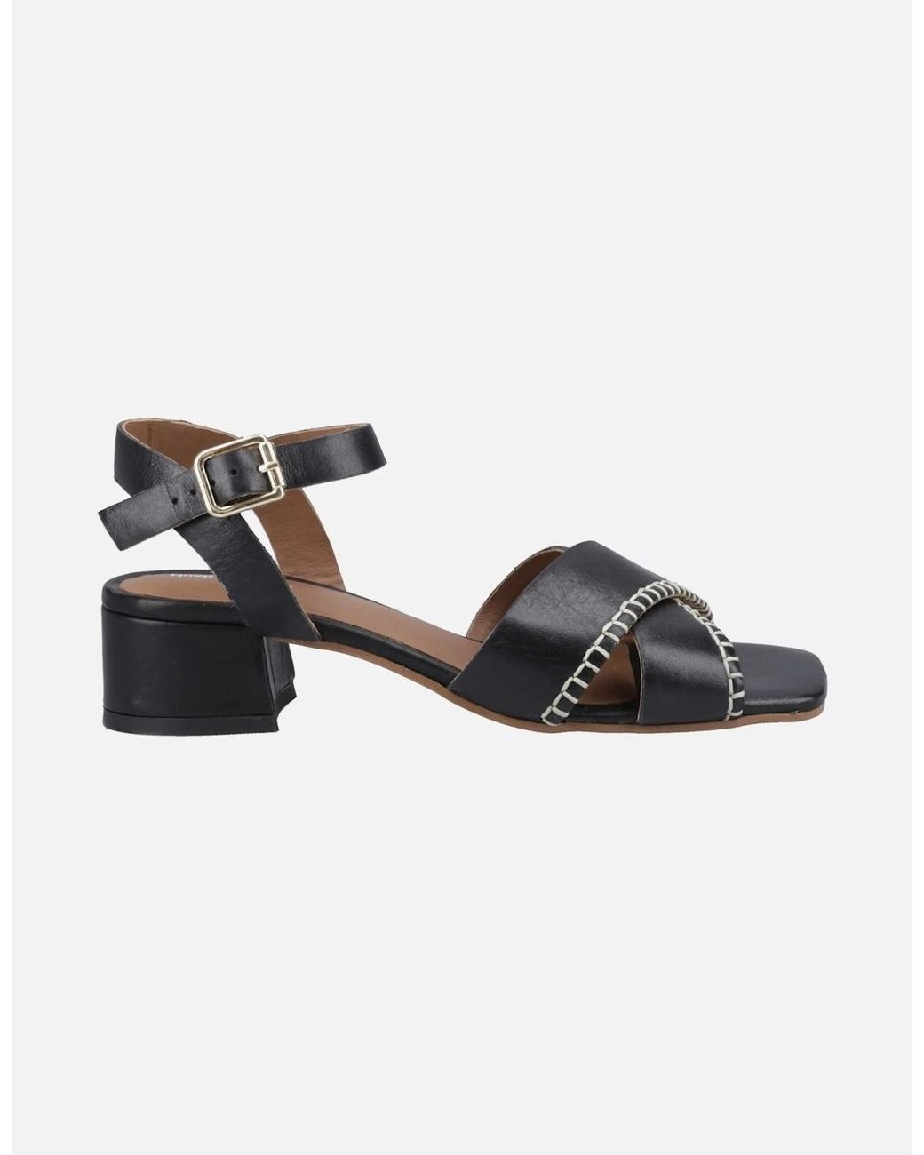 Hush Puppies Black Lyla Heeled Leather Sandals