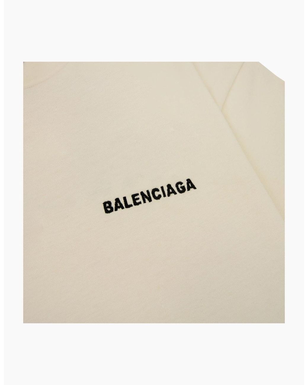 Balenciaga Natural Logo Crewneck T Shirt Off for men