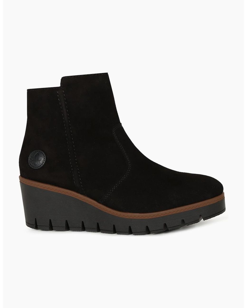 Rieker Black Connecticut Wedge Heel Boots