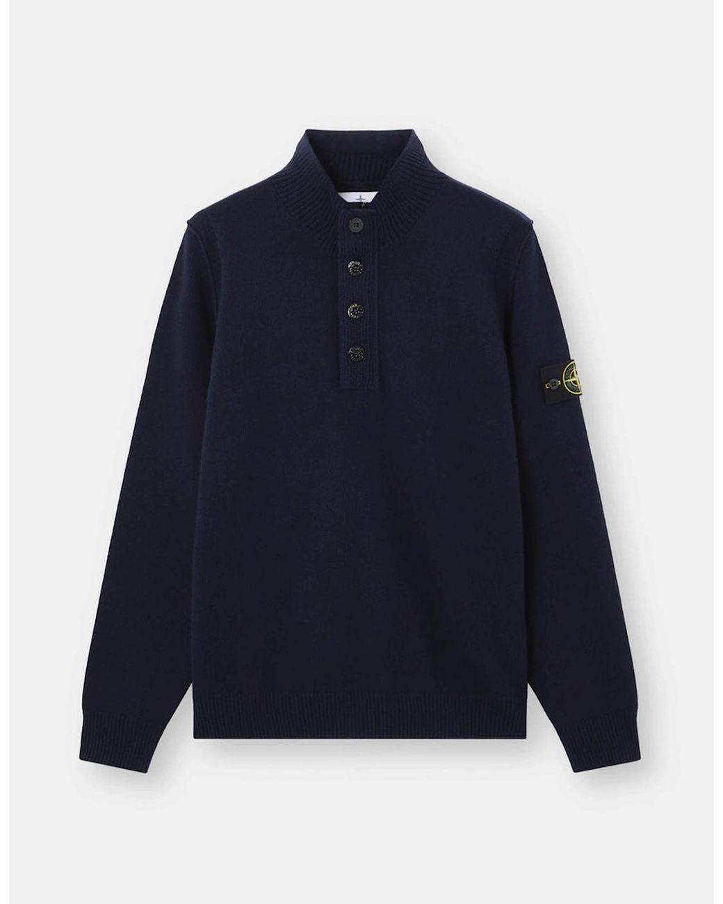 Stone Island Blue Button Thru 5100040 Sweater for men