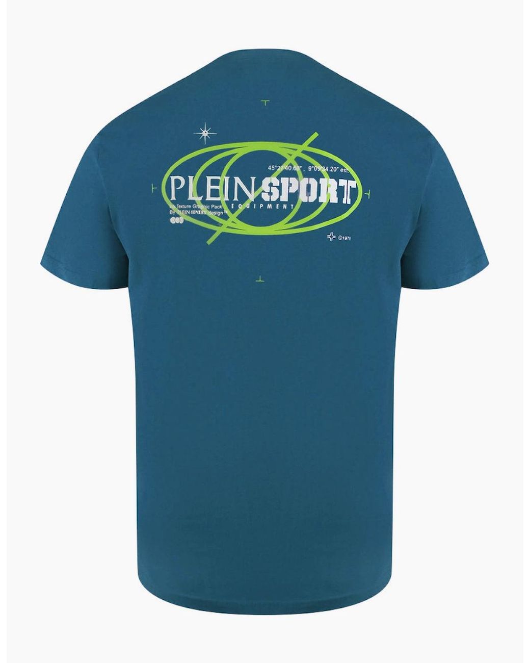 Philipp Plein Blue Plein Sport Geo Logo Stretch T-Shirt