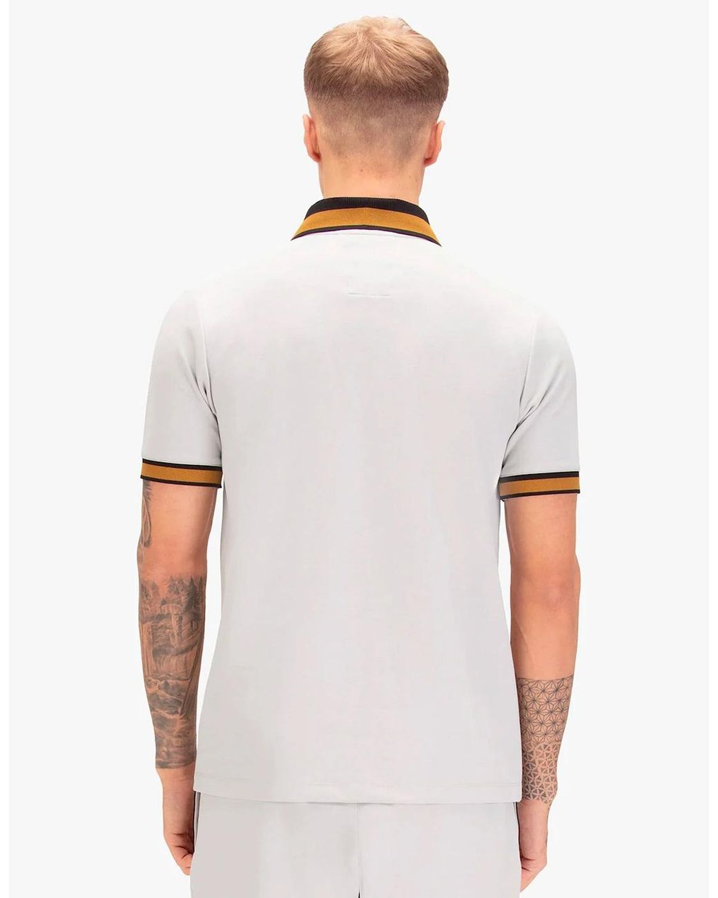 Luke 1977 White Makati Detailed Polo Shirt Ice for men