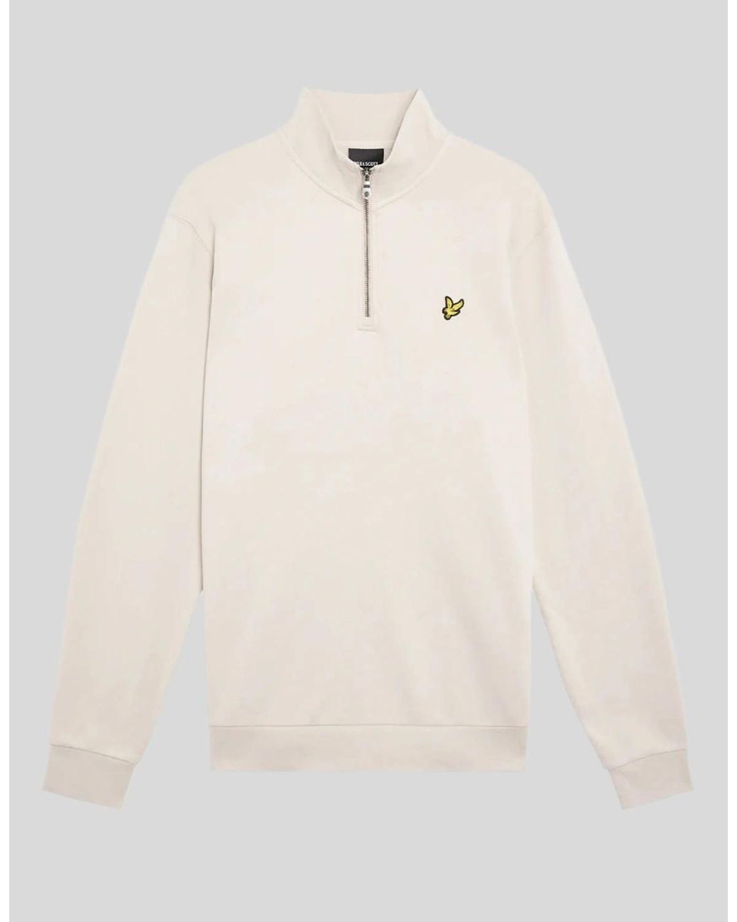 Lyle & Scott Natural Cotton Loopback 1/4 Zip Sweatshirt for men