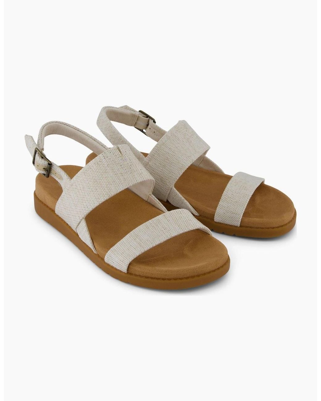 TOMS White Marin Textile Natural Standard Sandals