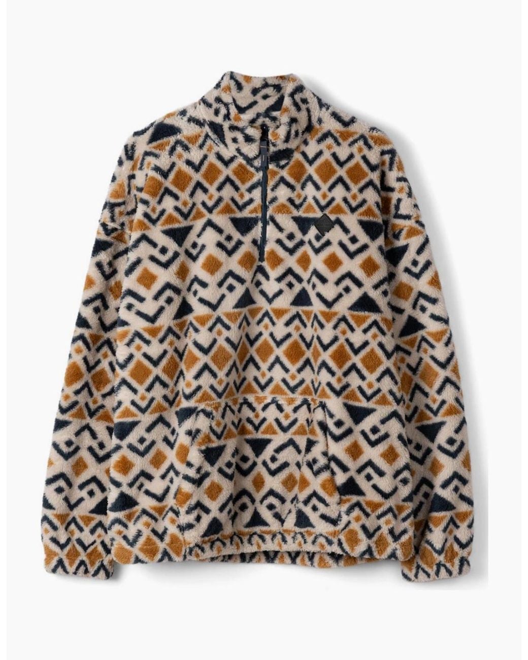 Saltrock Natural Noah Aztec Oversized Half Zip Fleece for men