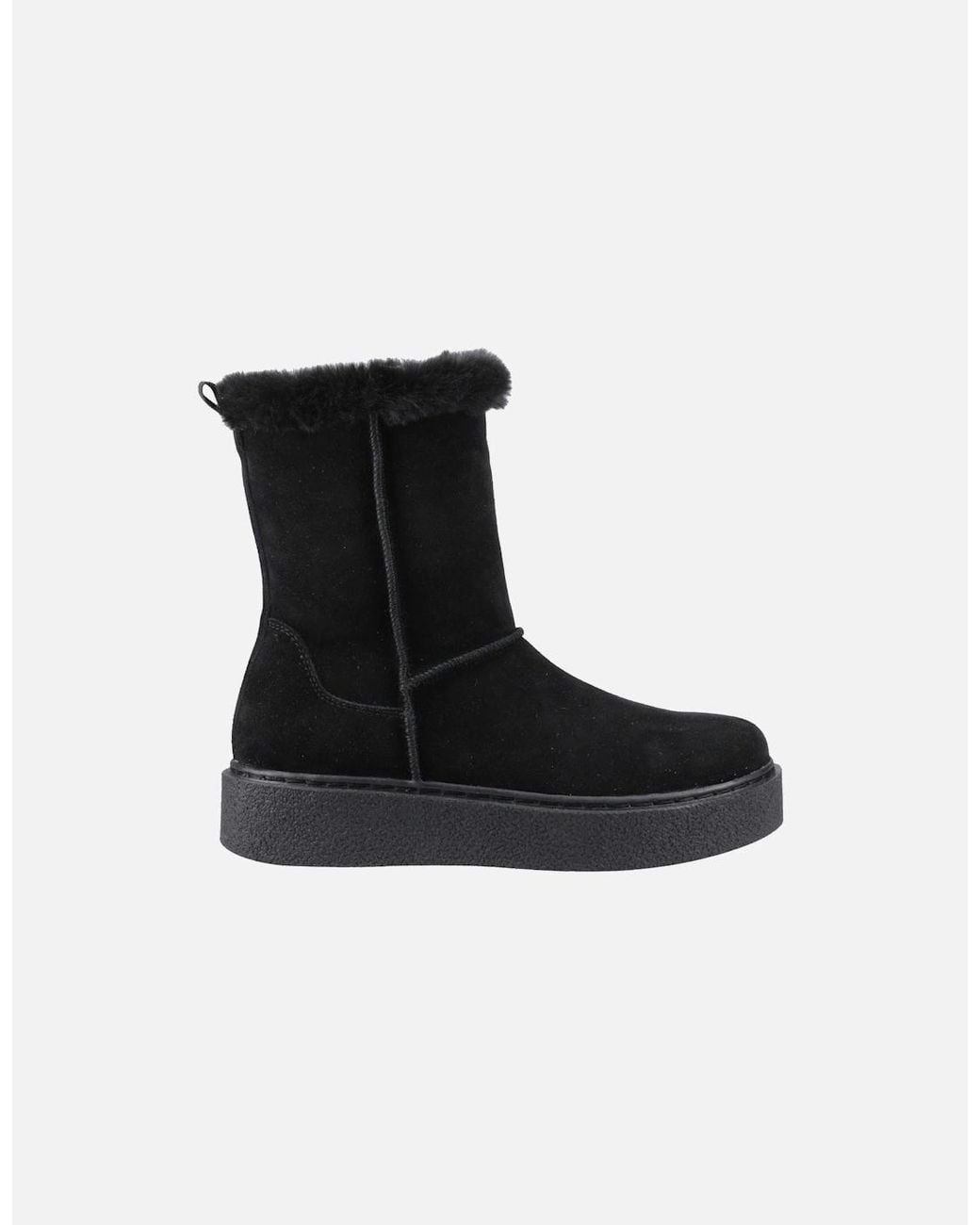 Hush Puppies Black Becca Mid Suede Boots