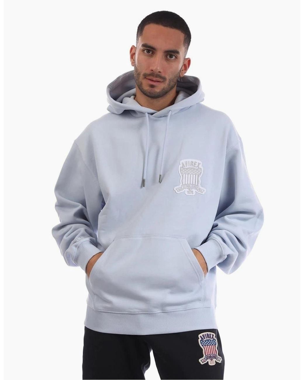 Avirex Blue Jackson Hooded Neck Long Sleeve Sweatshirt for men