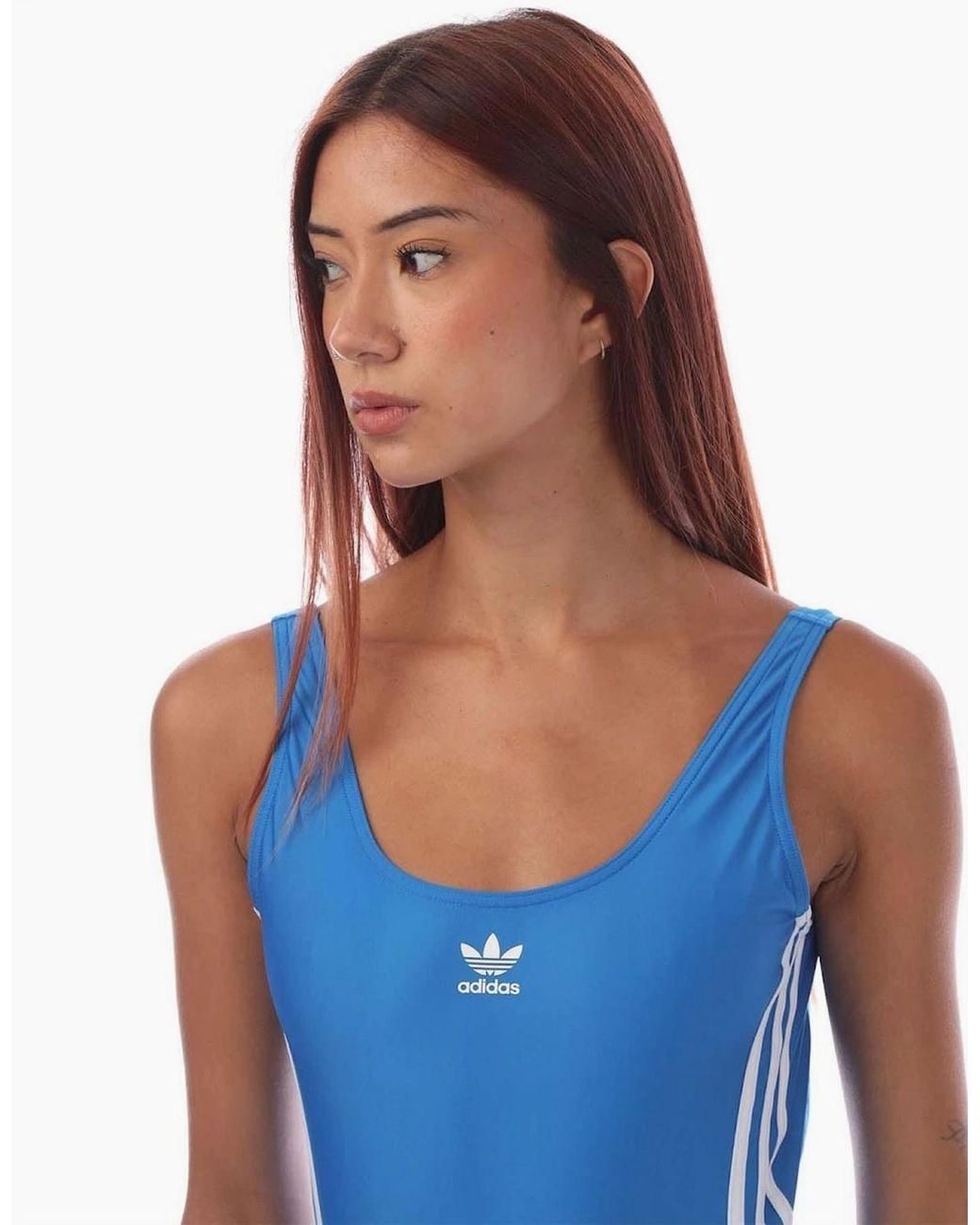 Adidas Originals Blue Adicolor 3 Stripes Swimsuit