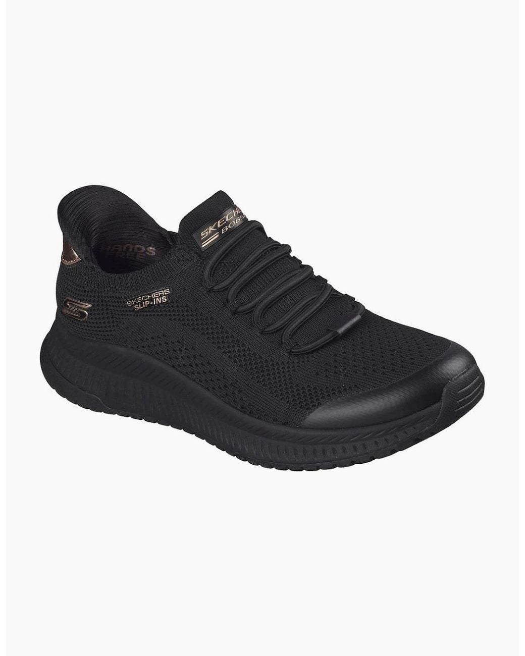 Skechers Black Bobs Sport Squad 4 Dire Step Trainers