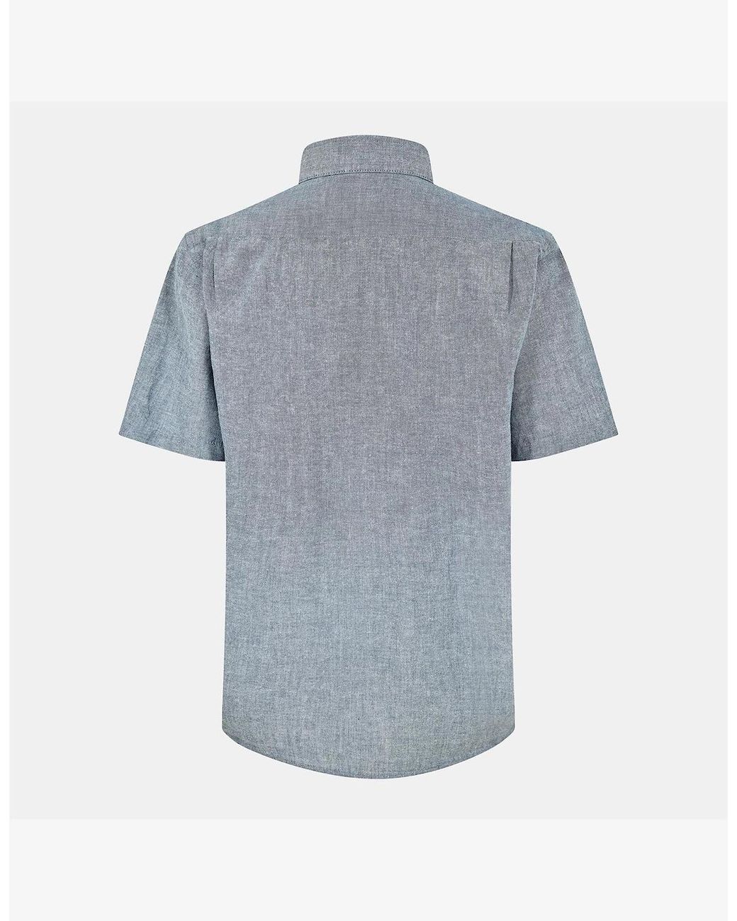 Peter Werth Blue Collared Neck Short Sleeve Regular Fit Shirt for men