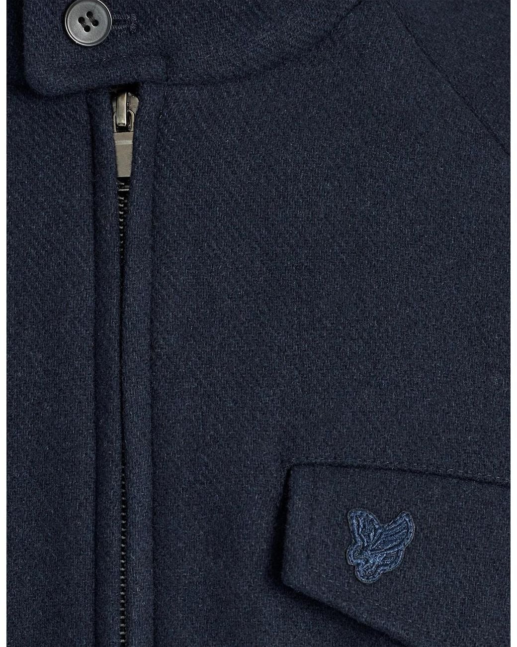 Lyle & Scott Blue Wool Harrington Jacket for men