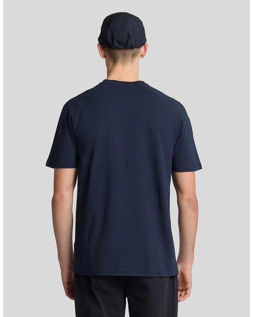 Lyle & Scott Blue Linen Blend Raglan T-Shirt for men