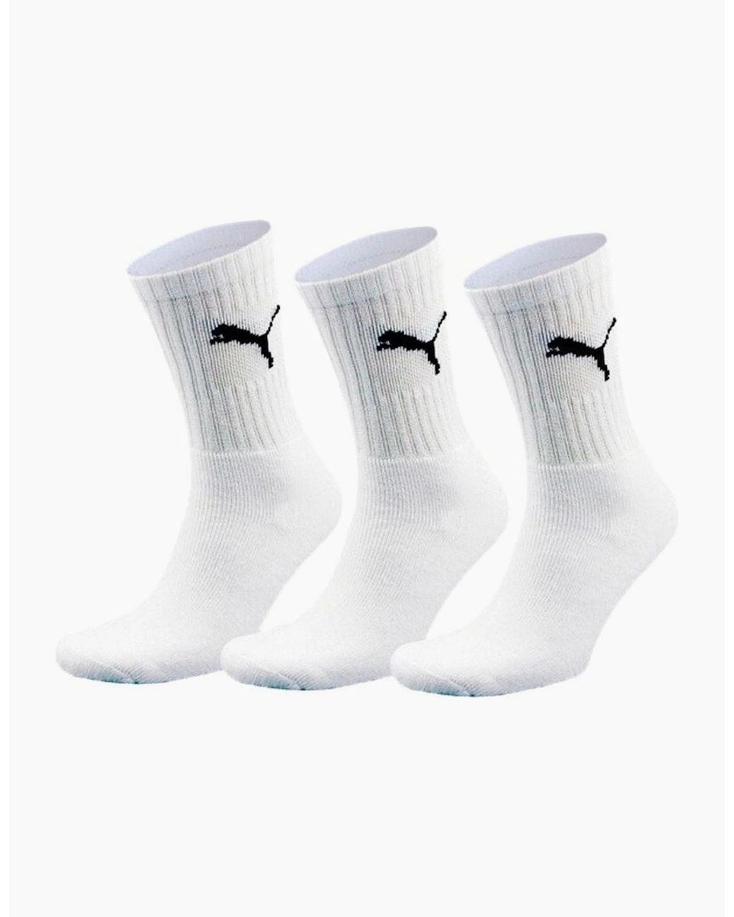 PUMA White 3-Pack Sports Socks for men