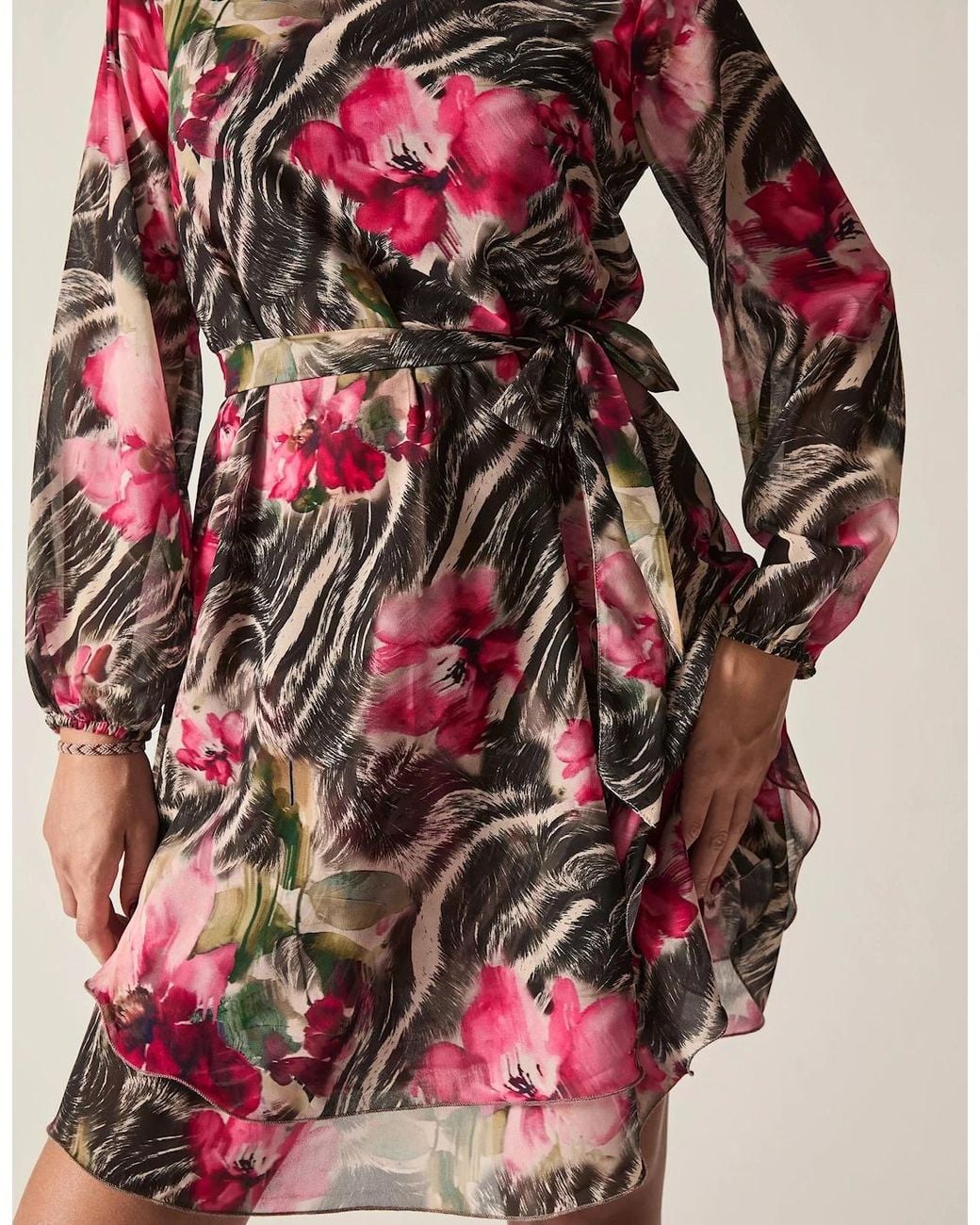 James Lakeland Multicolor Floral Print Belted Dress