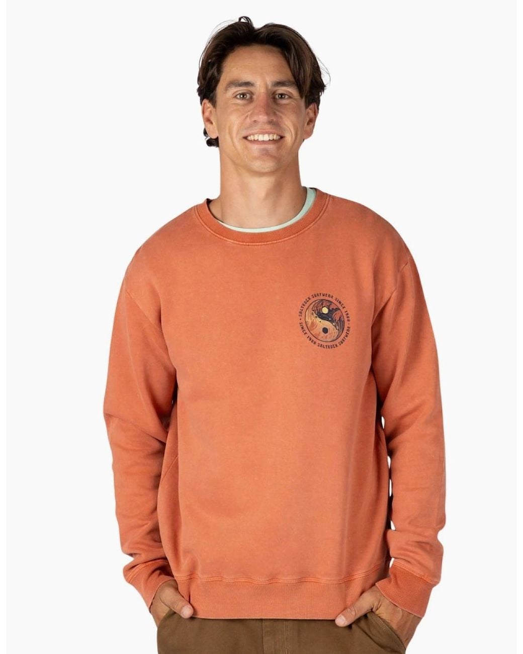 Saltrock Orange Yin Yang Wave Sweatshirt for men
