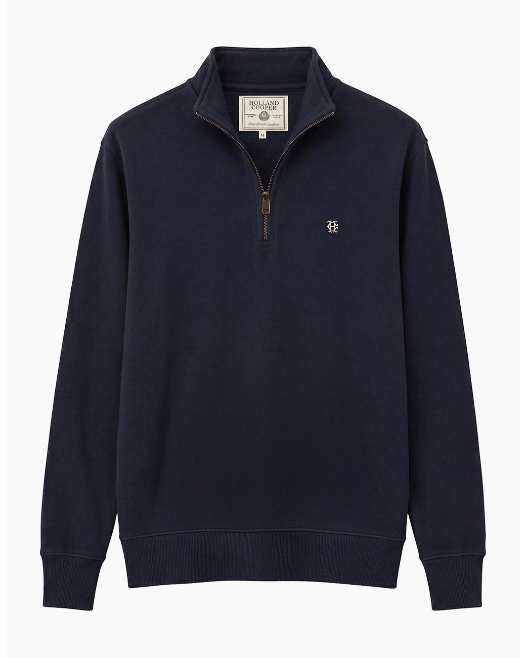 Holland Cooper Blue Quarter Zip Sweatshirt for men