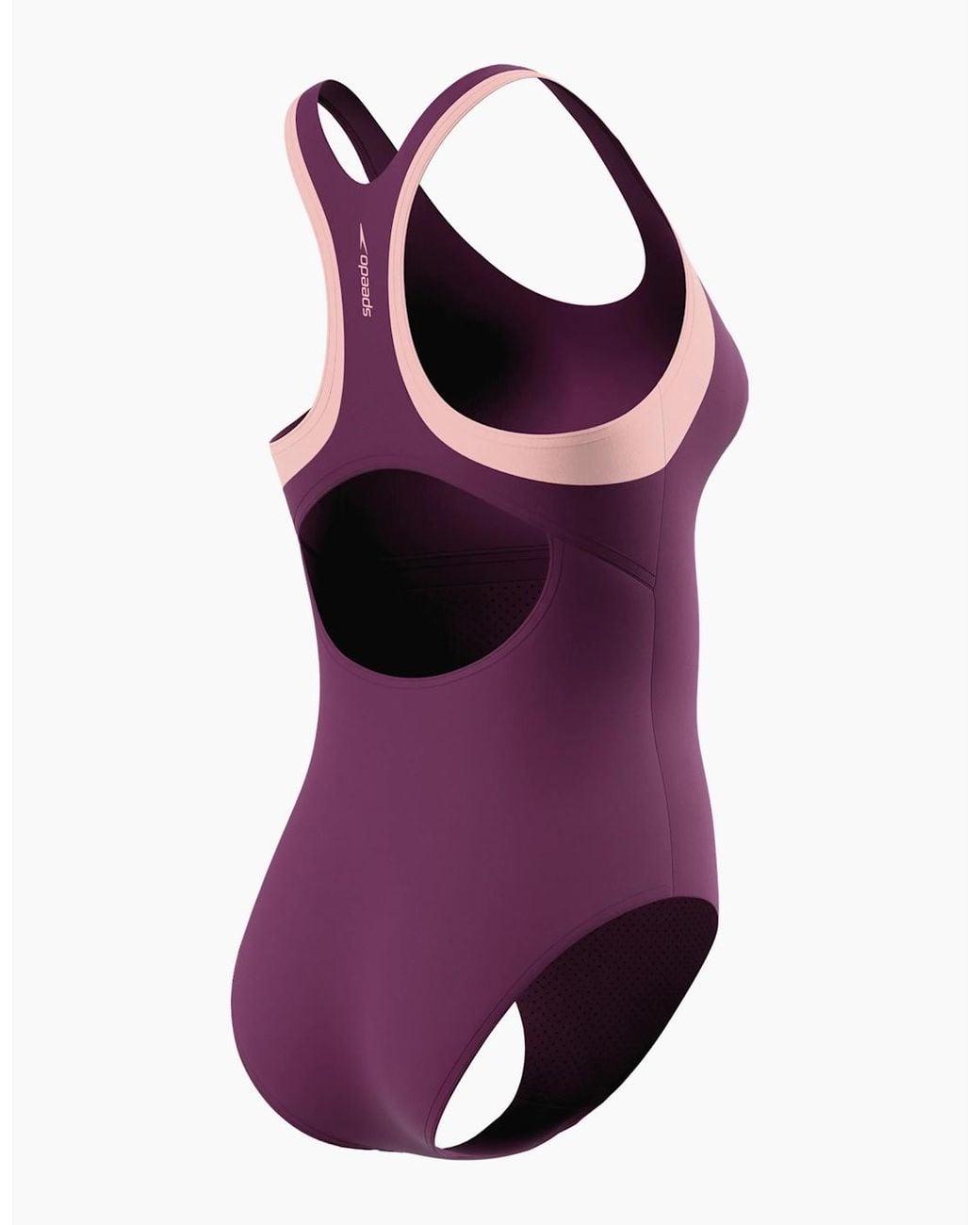 Speedo Purple Ladies Colour Block Racerback One Piece Swimsuit