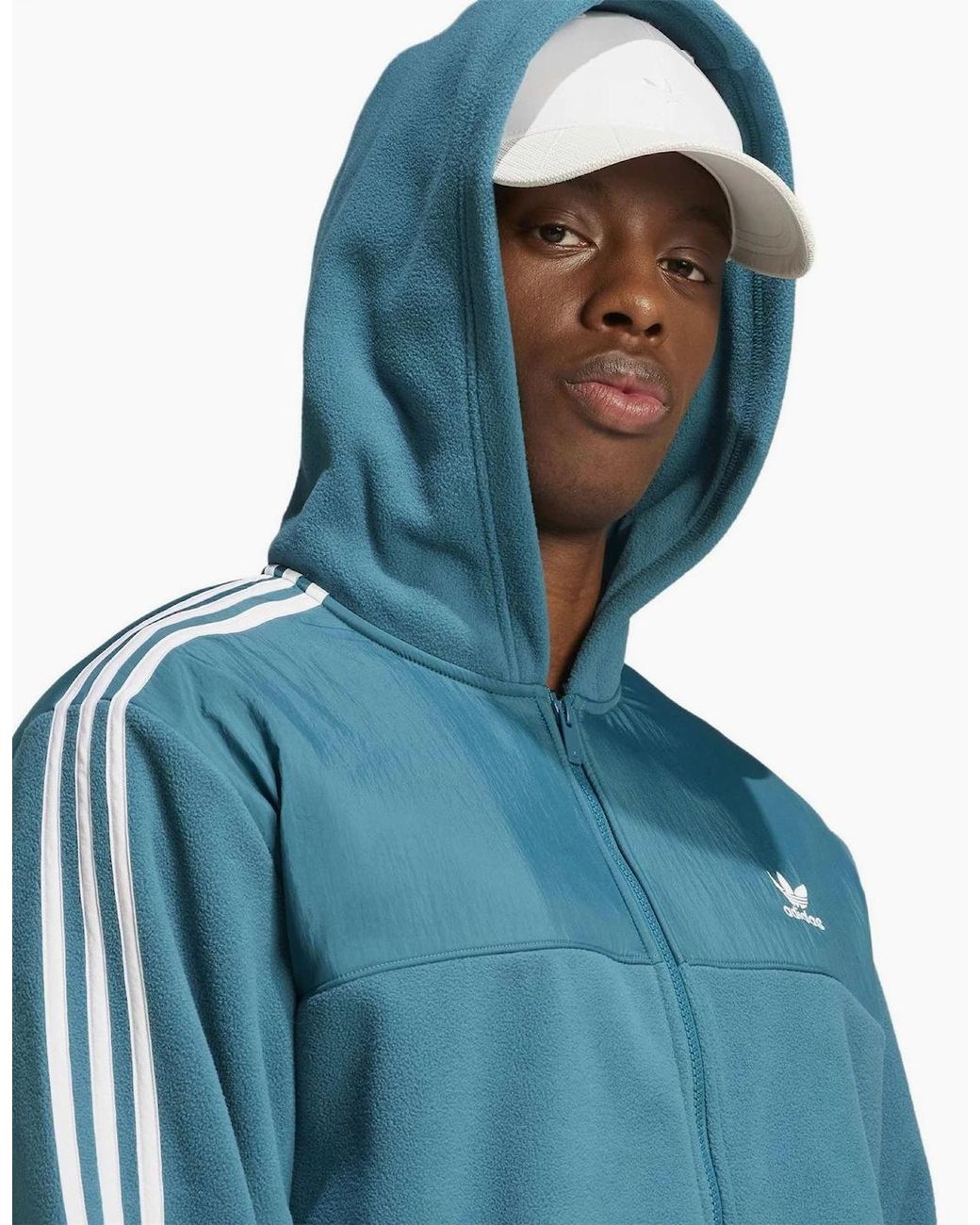 Adidas Blue Hooded Neck Long Sleeve Sweatshirt for men
