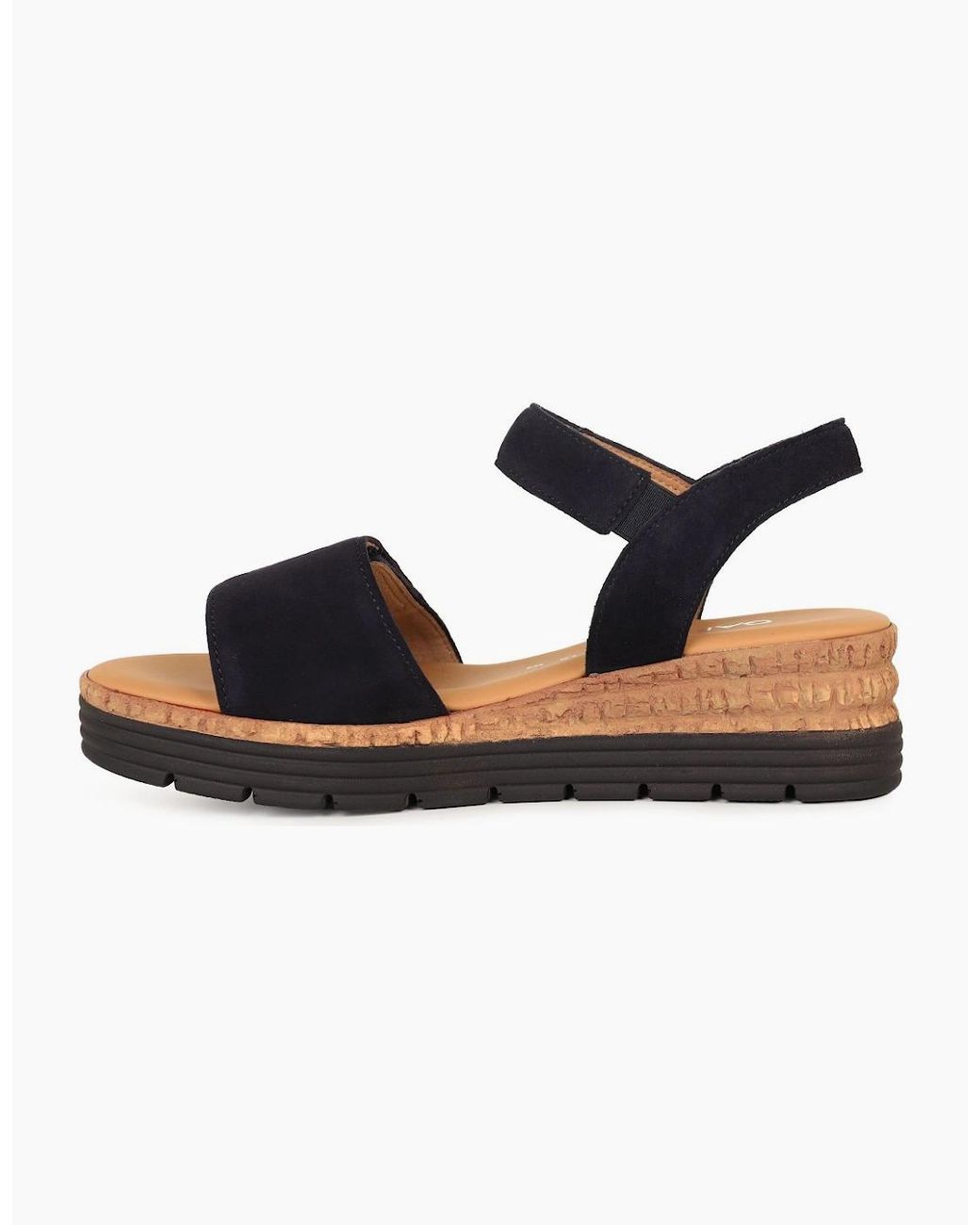 Gabor Blue Shout Wedge Heel Sandals