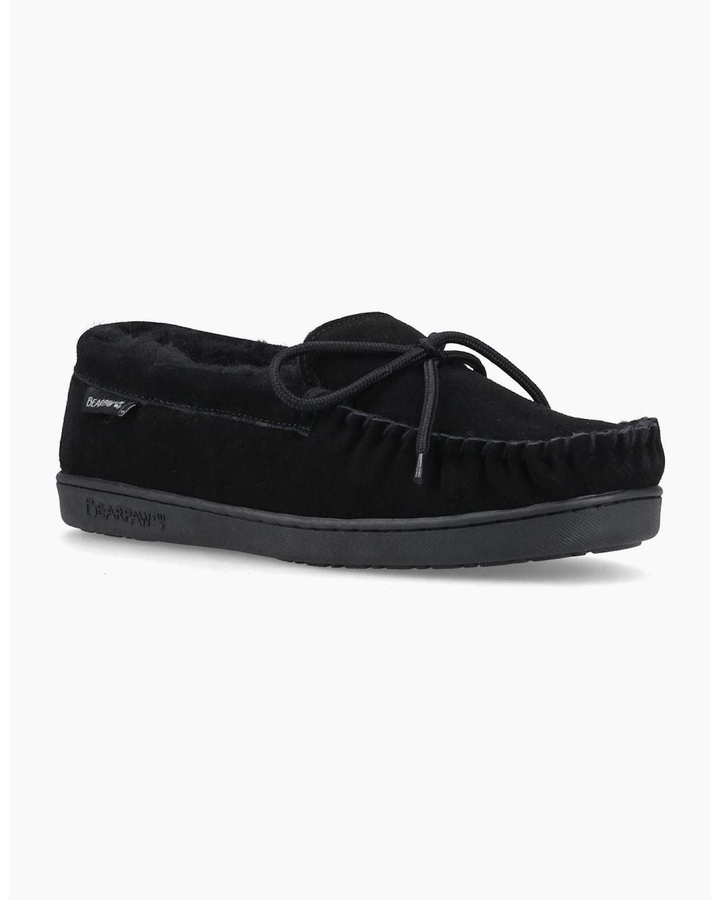 BEARPAW Black Moc Ii Suede Slippers for men