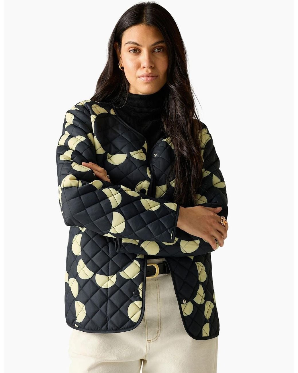Regatta Black Ladies Orla Kiely Daisy Hoop Lightweight Quilted Jacket
