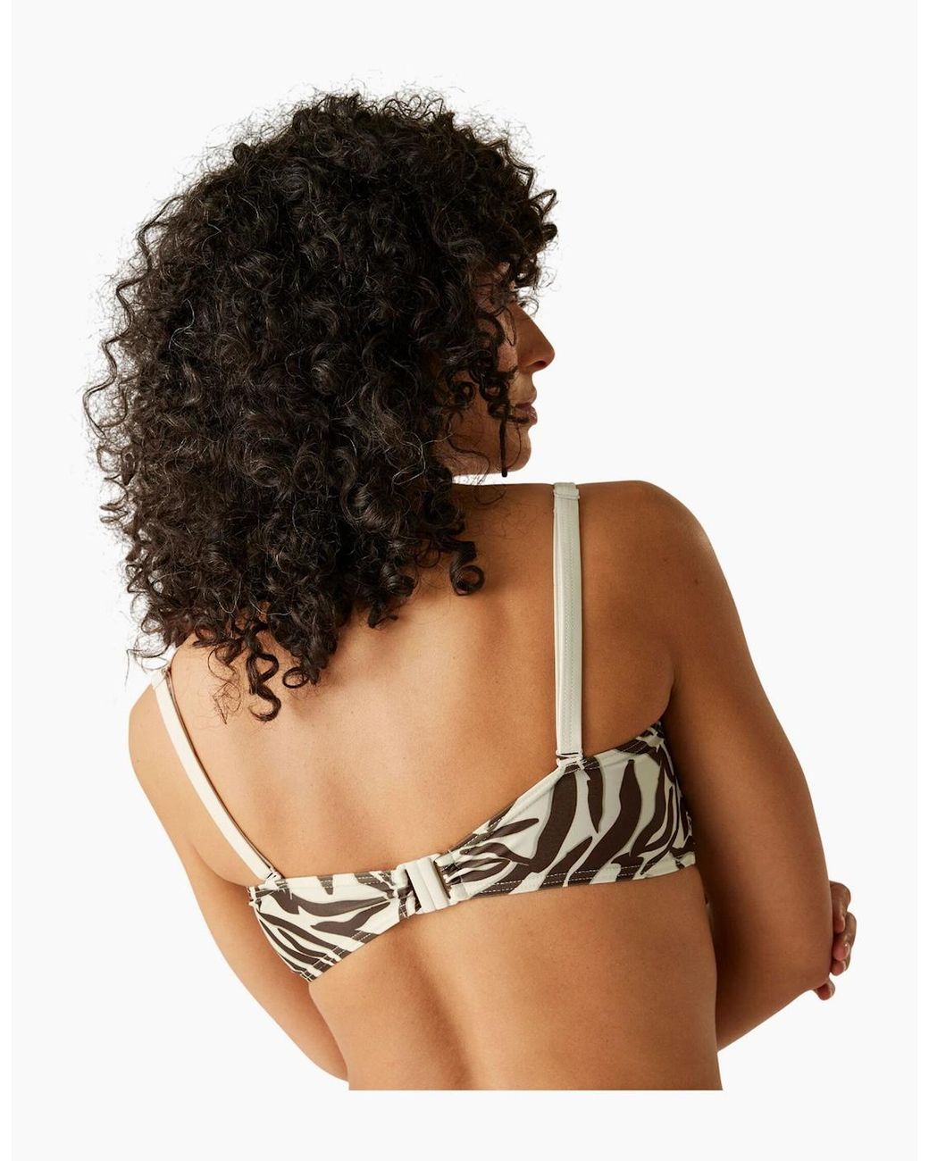 Regatta Black Ladies Aceana Iii Zebra Print Bikini Top