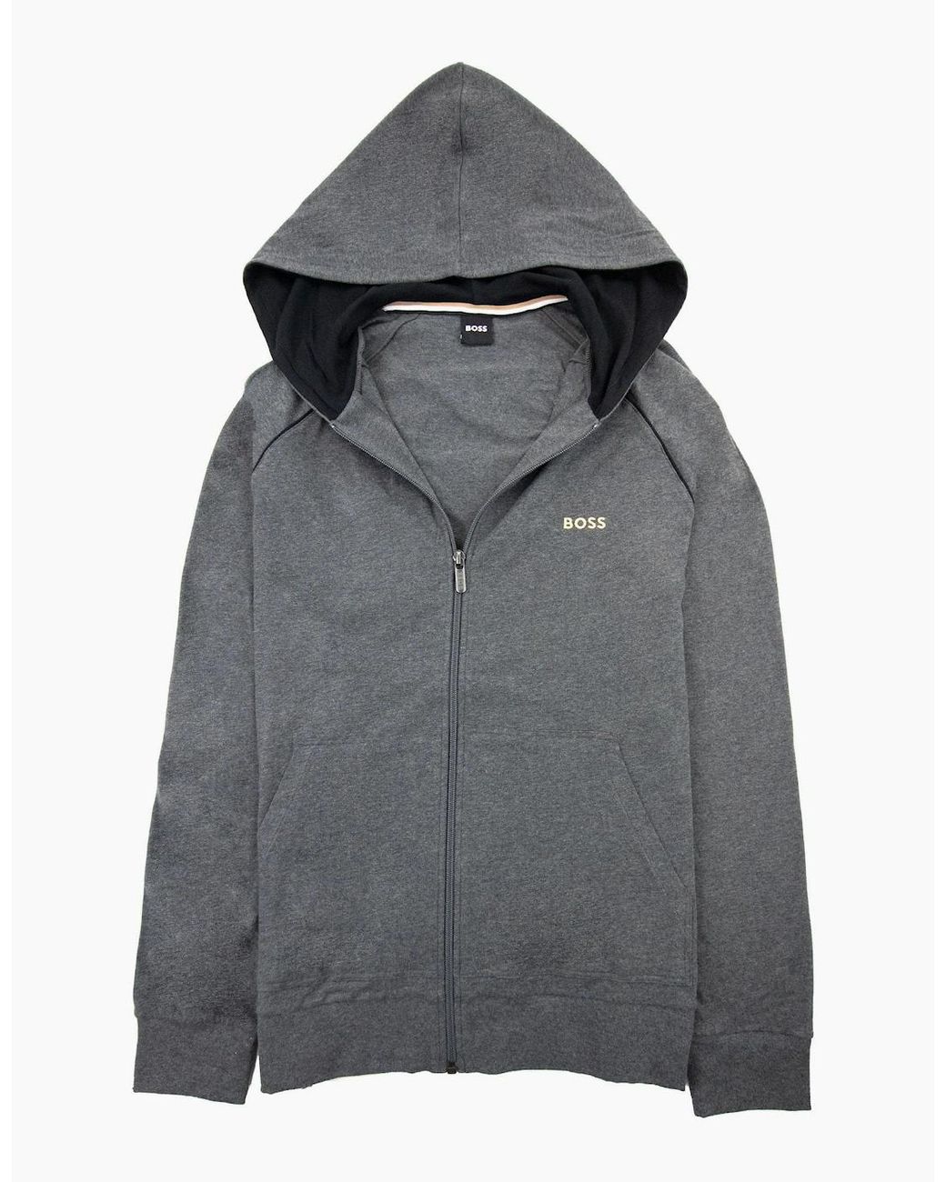 Boss Gray Mix & Match Logo Zip Up Jacket Dark 010 for men