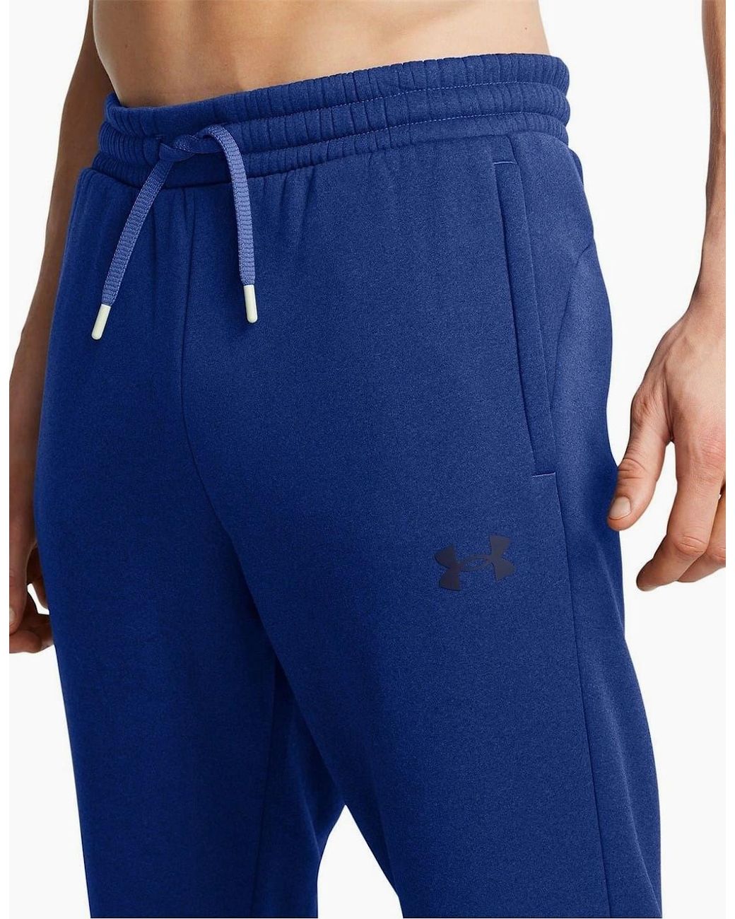 Under Armour Blue Fleece Pro Joggers Solid Patterned for men