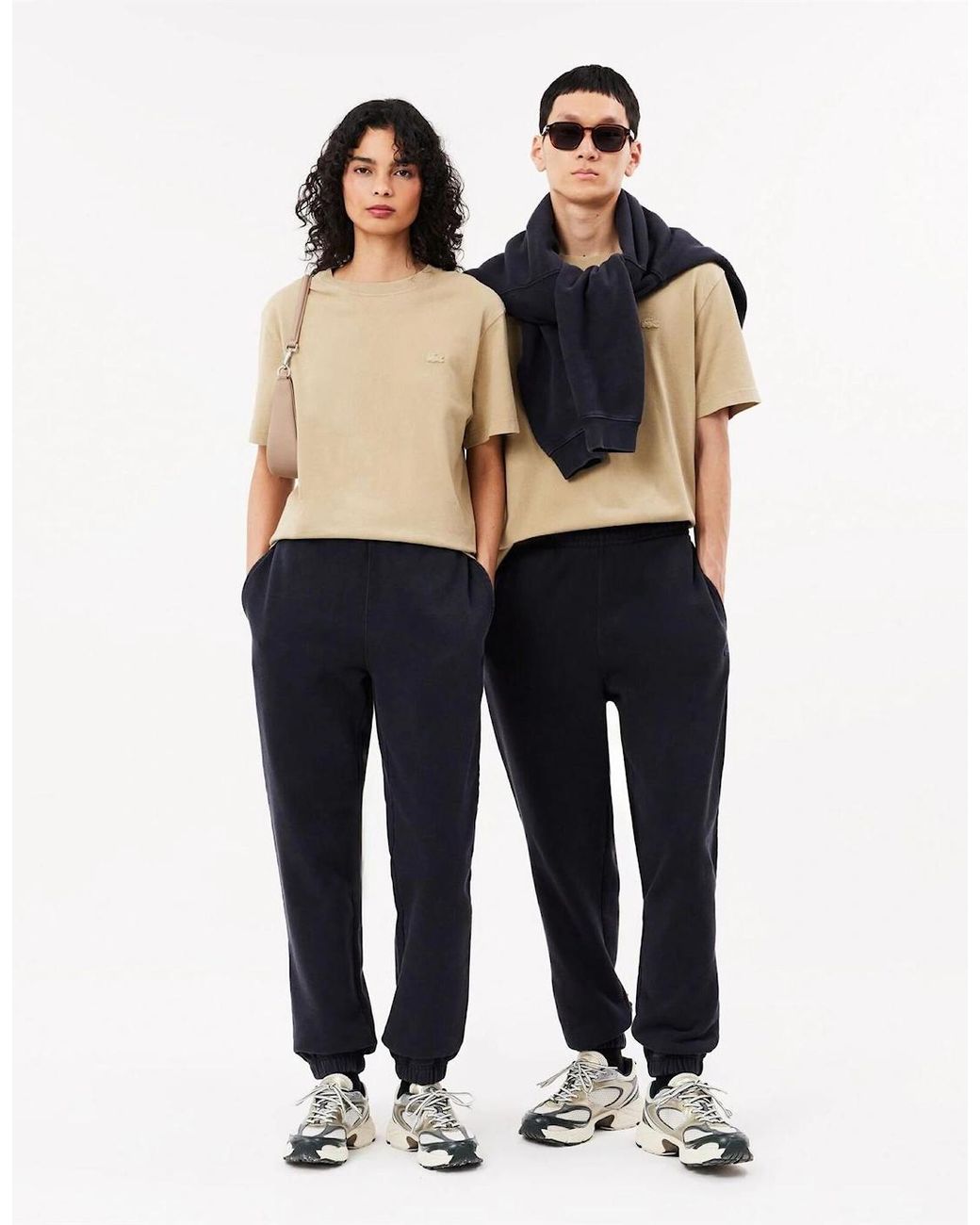 Lacoste Black Solid Patterned Elasticated Cuff Sweatpants for men