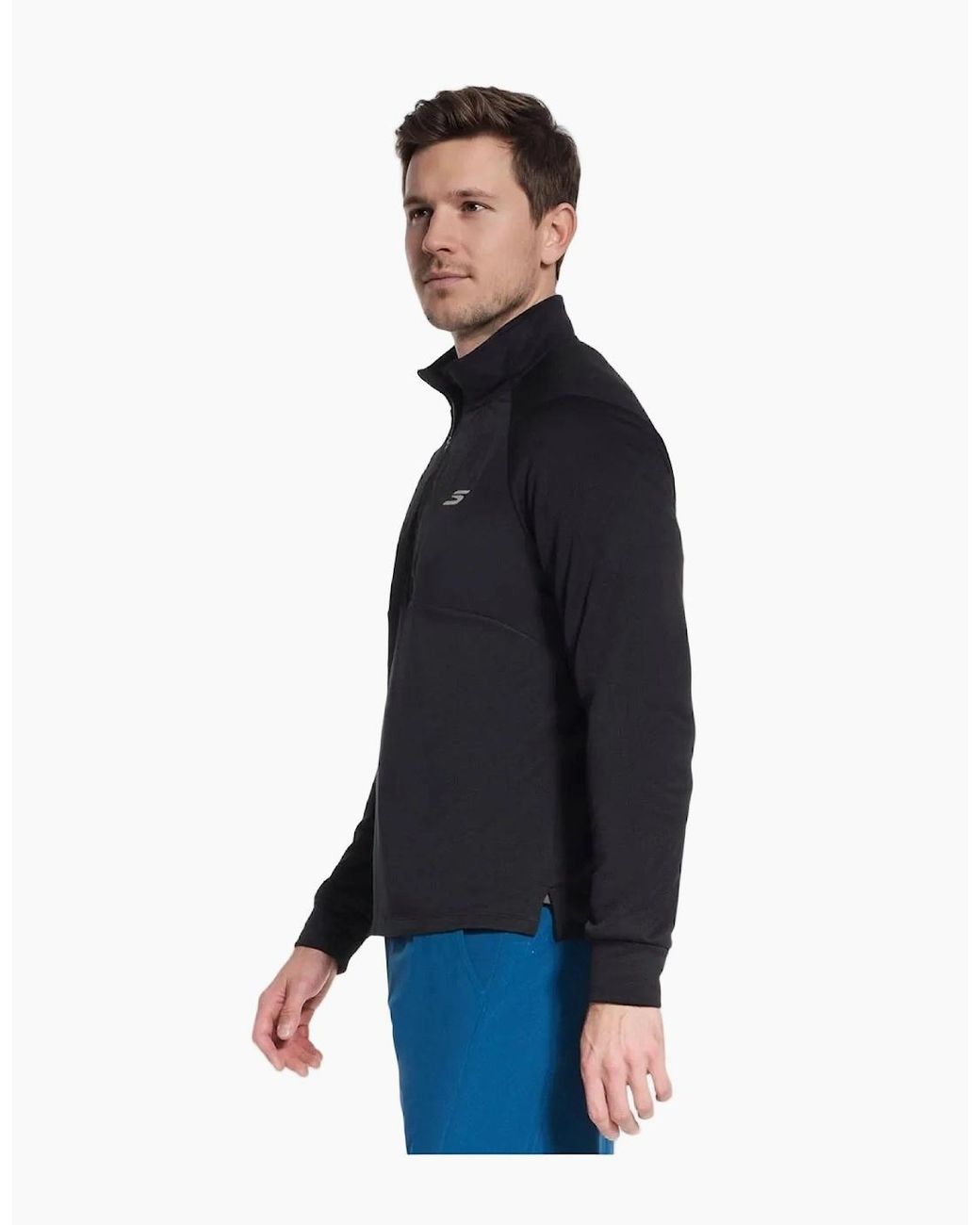 Skechers Blue Godri All Day Thermal 1/2 Zip Jacket for men