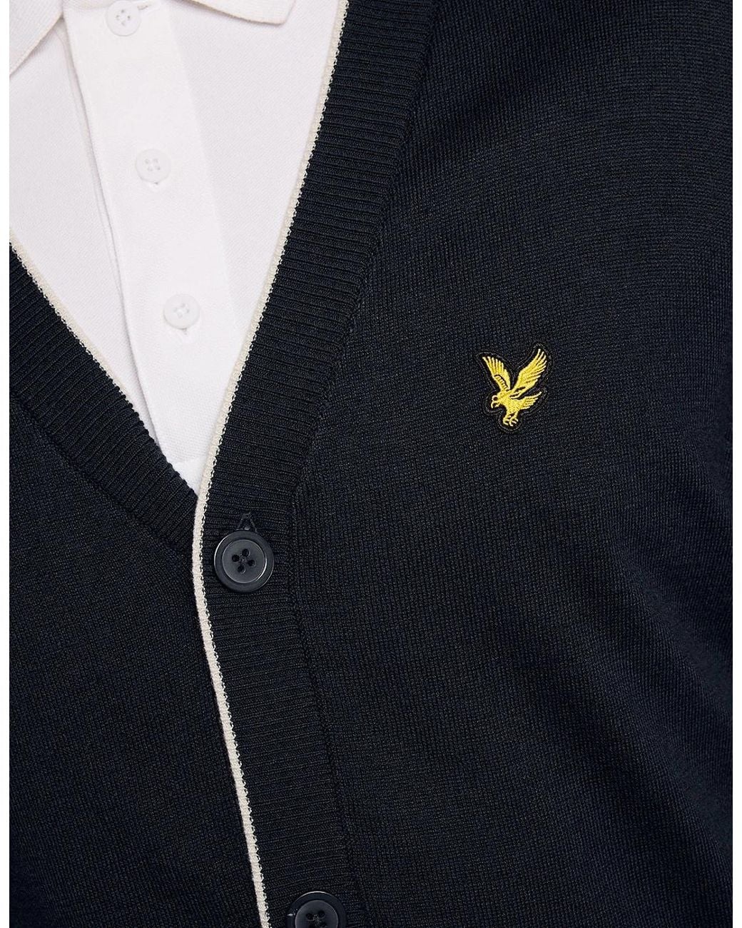 Lyle & Scott Blue Lightweight Knitted Cardigan for men