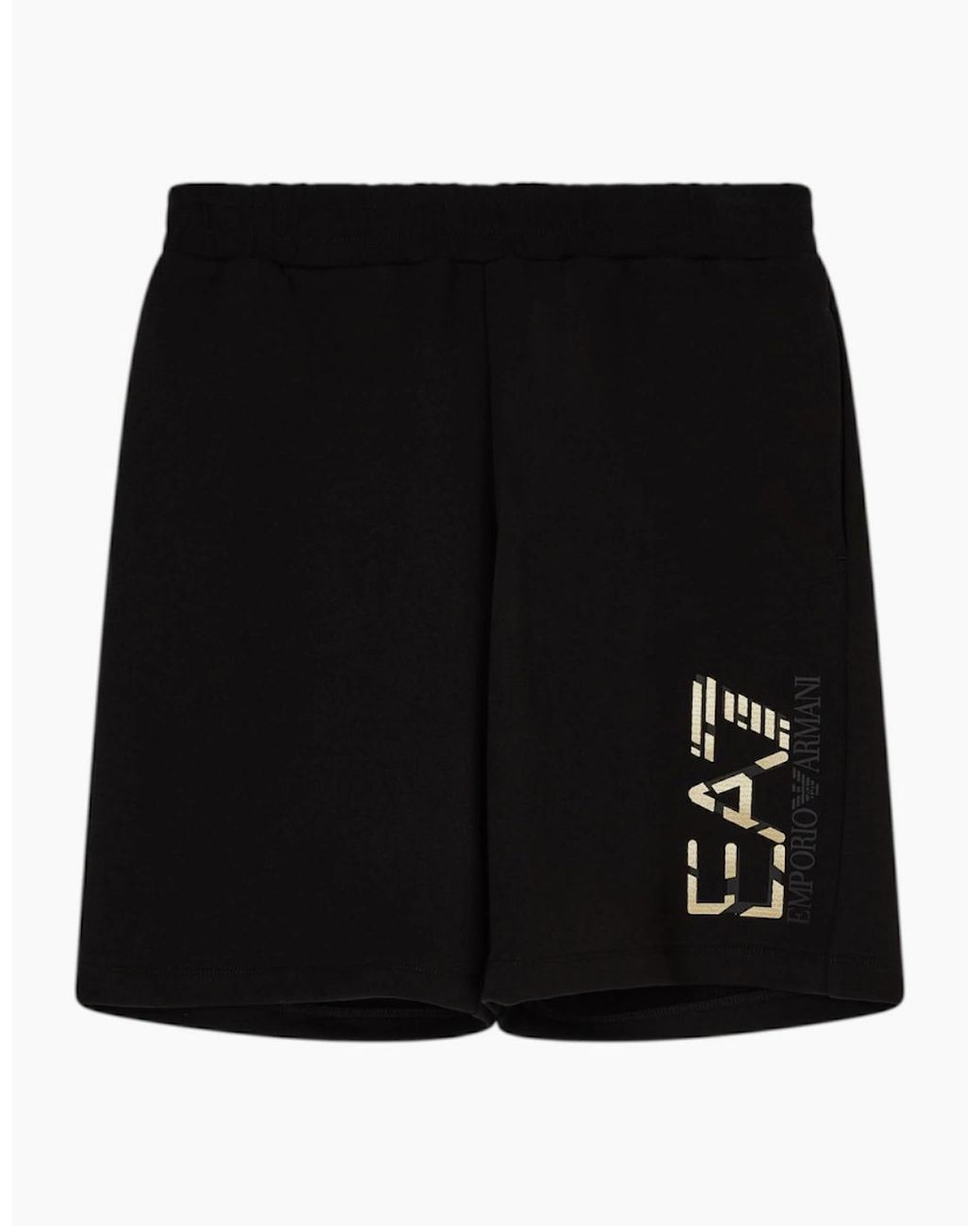 EA7 Black Logo Shorts for men