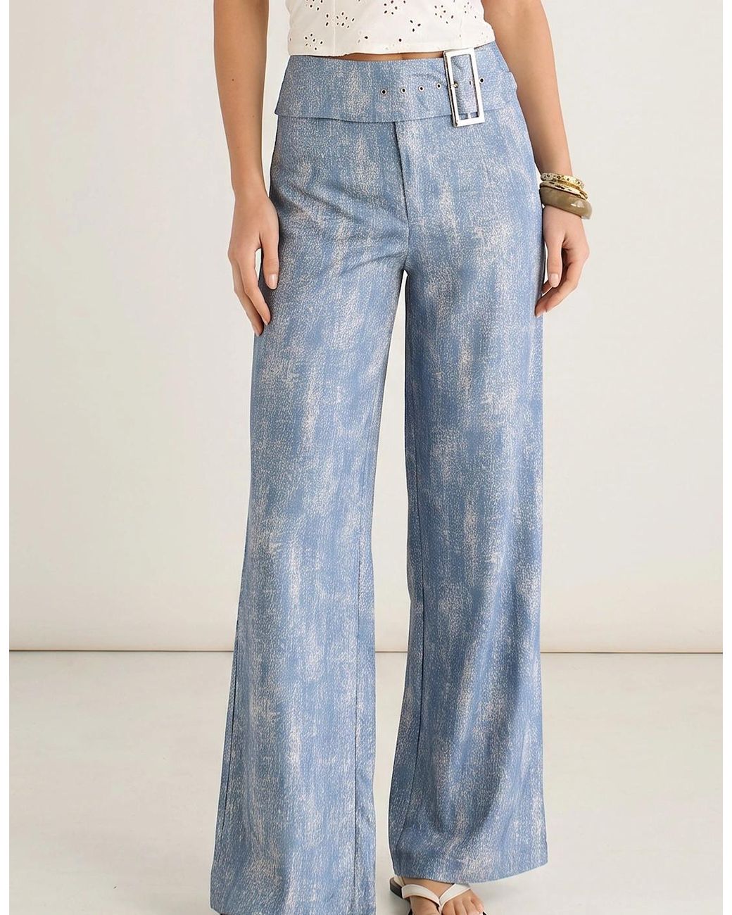 Gini London Blue Buckle Detail Trouser