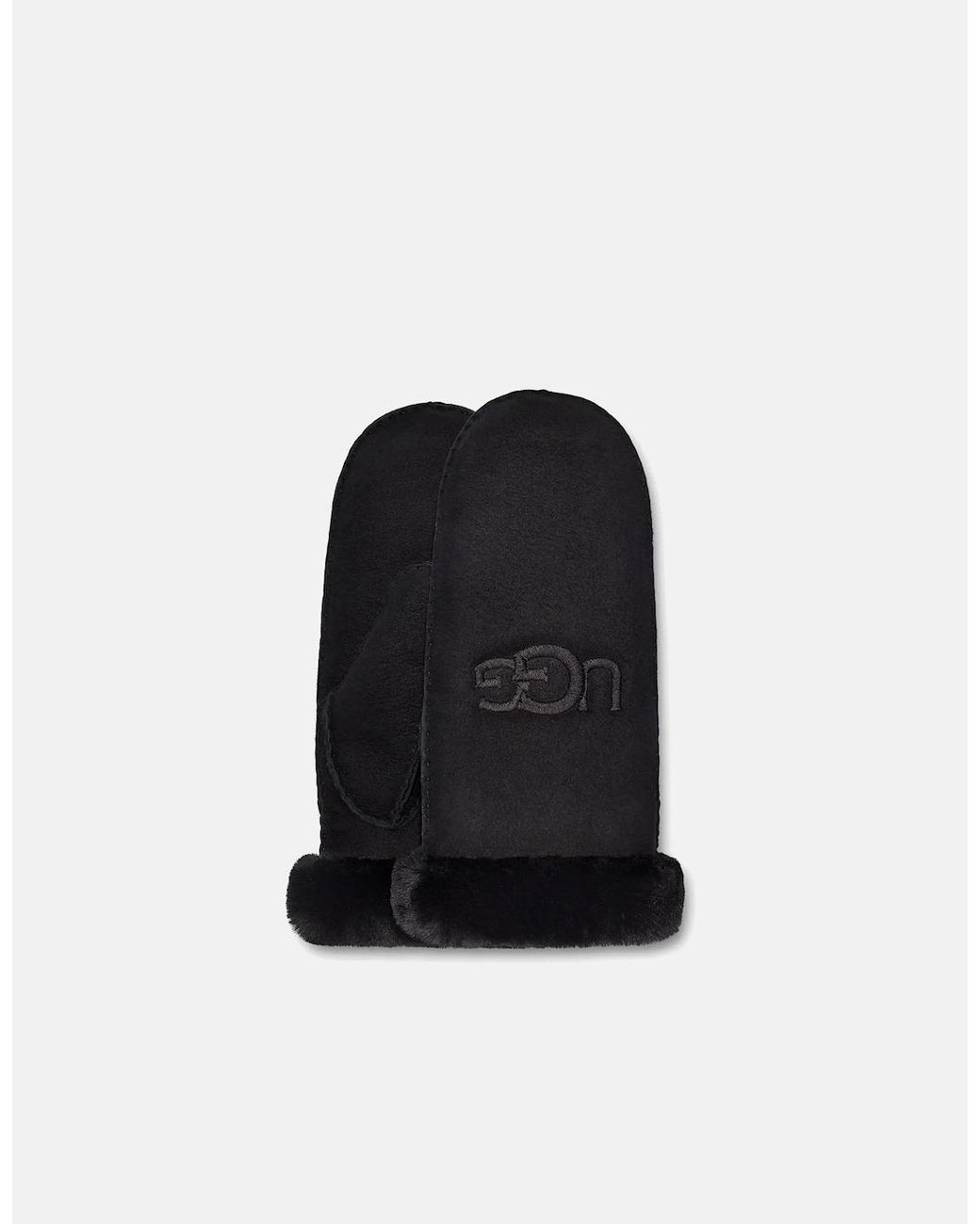 Ugg Black Sheepskin Embroider Mitten