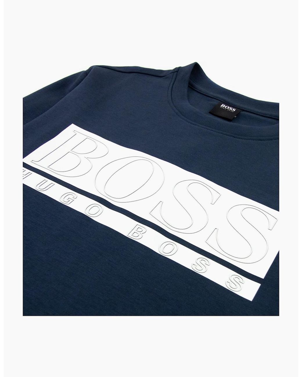 Boss Blue Block Logo Sweatshirt 410 for men